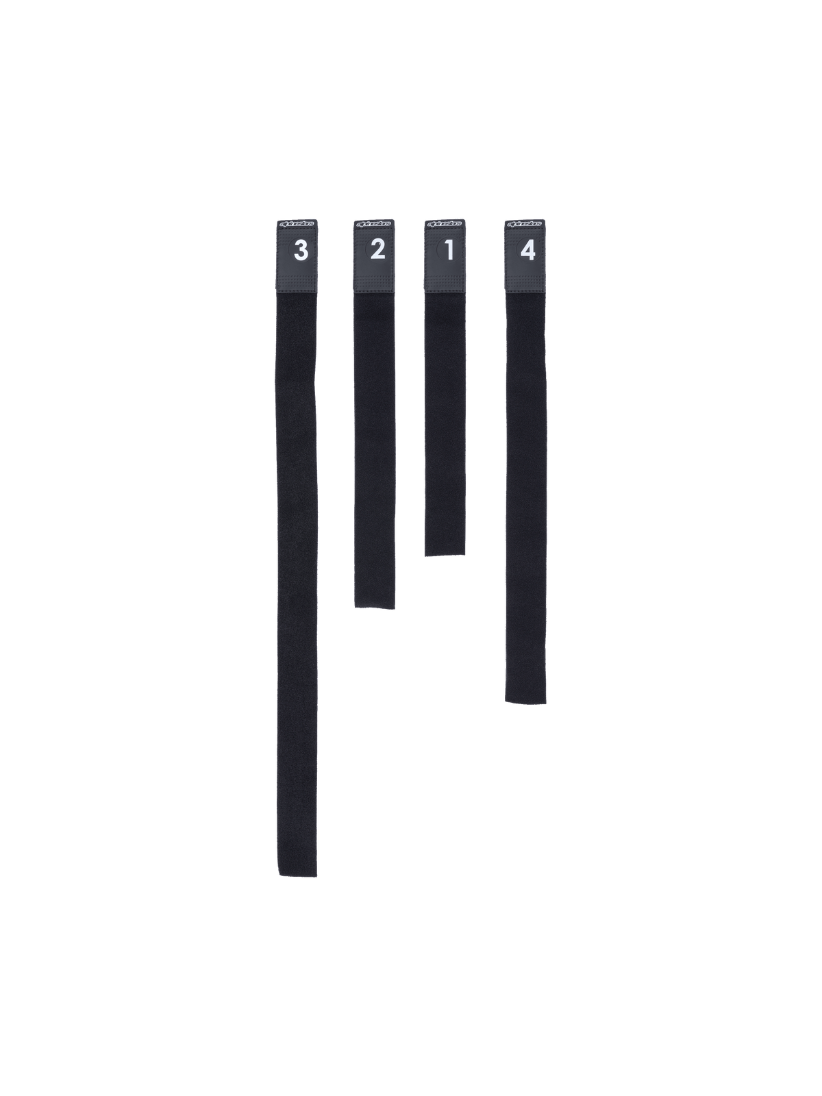 Alpinestars Strap Bionic 10 7, replacement straps for knee brace, black, set of four numbered straps for medical or protective adjustment
