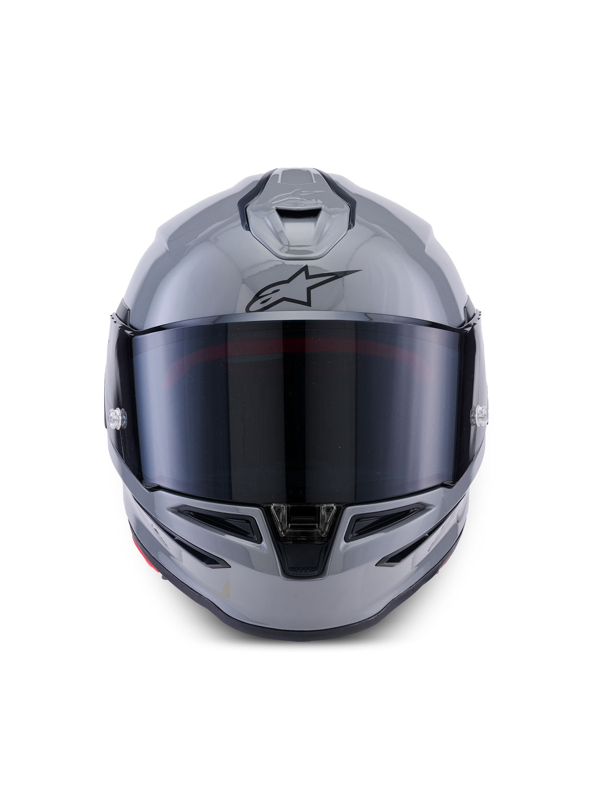 Alpinestars S-R7 Solid Helmet, full-face motorcycle racing helmet, gray glossy, ECE 22.06 and DOT certified carbon composite construction, front view