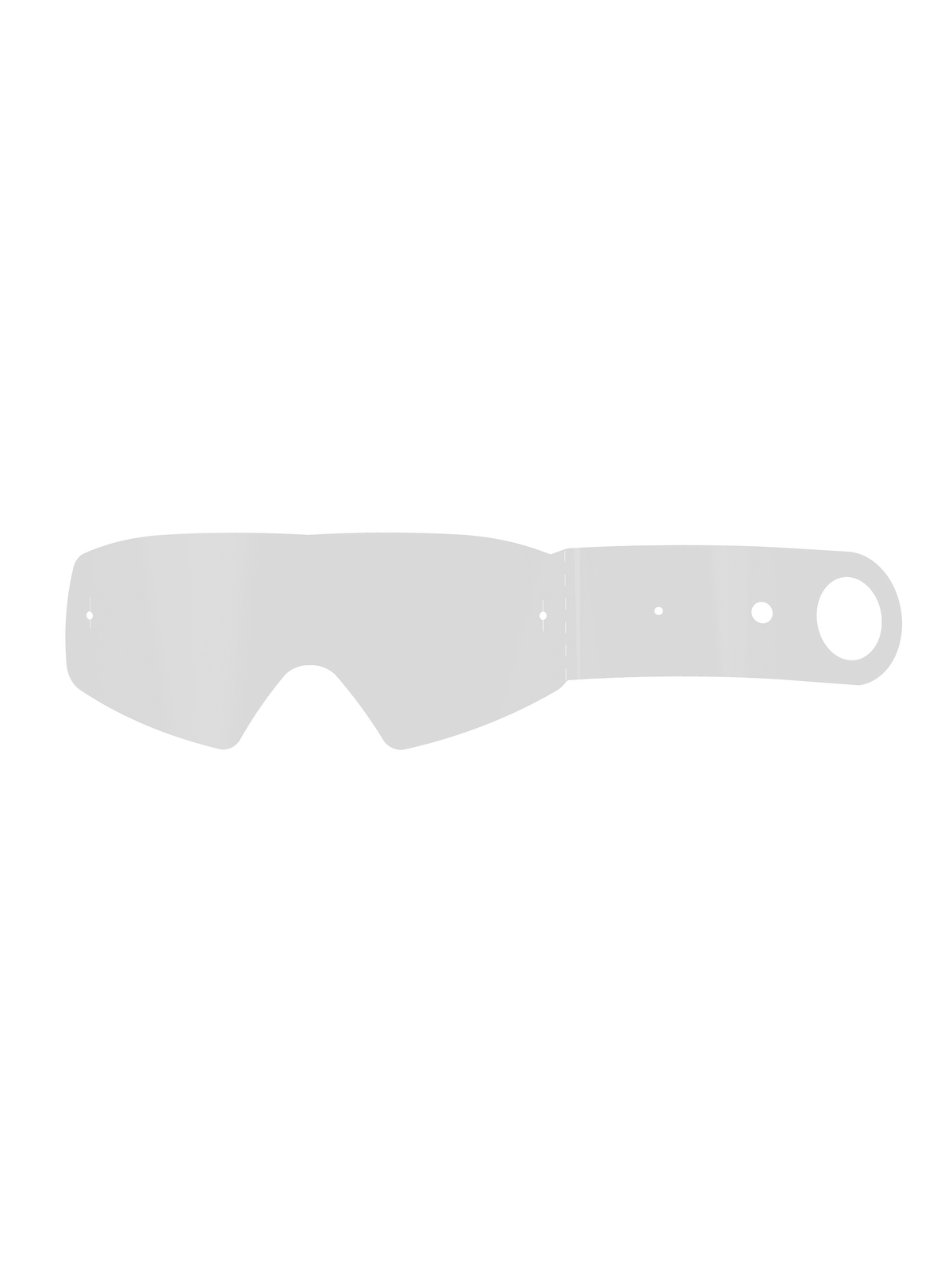 Alpinestars Vision Youth 8-5-3 Tear Off, Transparent Goggle Accessory, single clear polyester film with laser-cut edges, featuring alignment holes and an integrated pull tab with a finger loop for quick removal during off-road riding