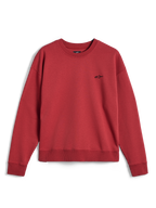 Alpinestars Essentials Ageless Crew, crewneck sweatshirt in Brick red, featuring a small black Alpinestars logo on the chest, ribbed collar, cuffs, and hem, casual premium sportswear fleece.