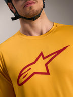 Orange A-Dura Ride Short Sleeve Jersey with a red Astars logo on the chest, lightweight MTB performance apparel.