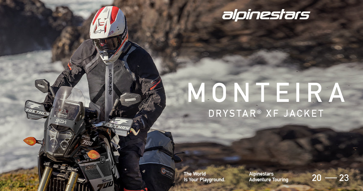Alpinestars Monteira Drystar XF Jacket, Men's Adventure Touring Motorcycle Jacket, Gray and Black, waterproof laminated textile.