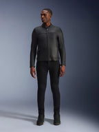 Alpinestars Blacktrack Leather Jacket, men's urban motorcycle gear, premium black bovine leather construction.
