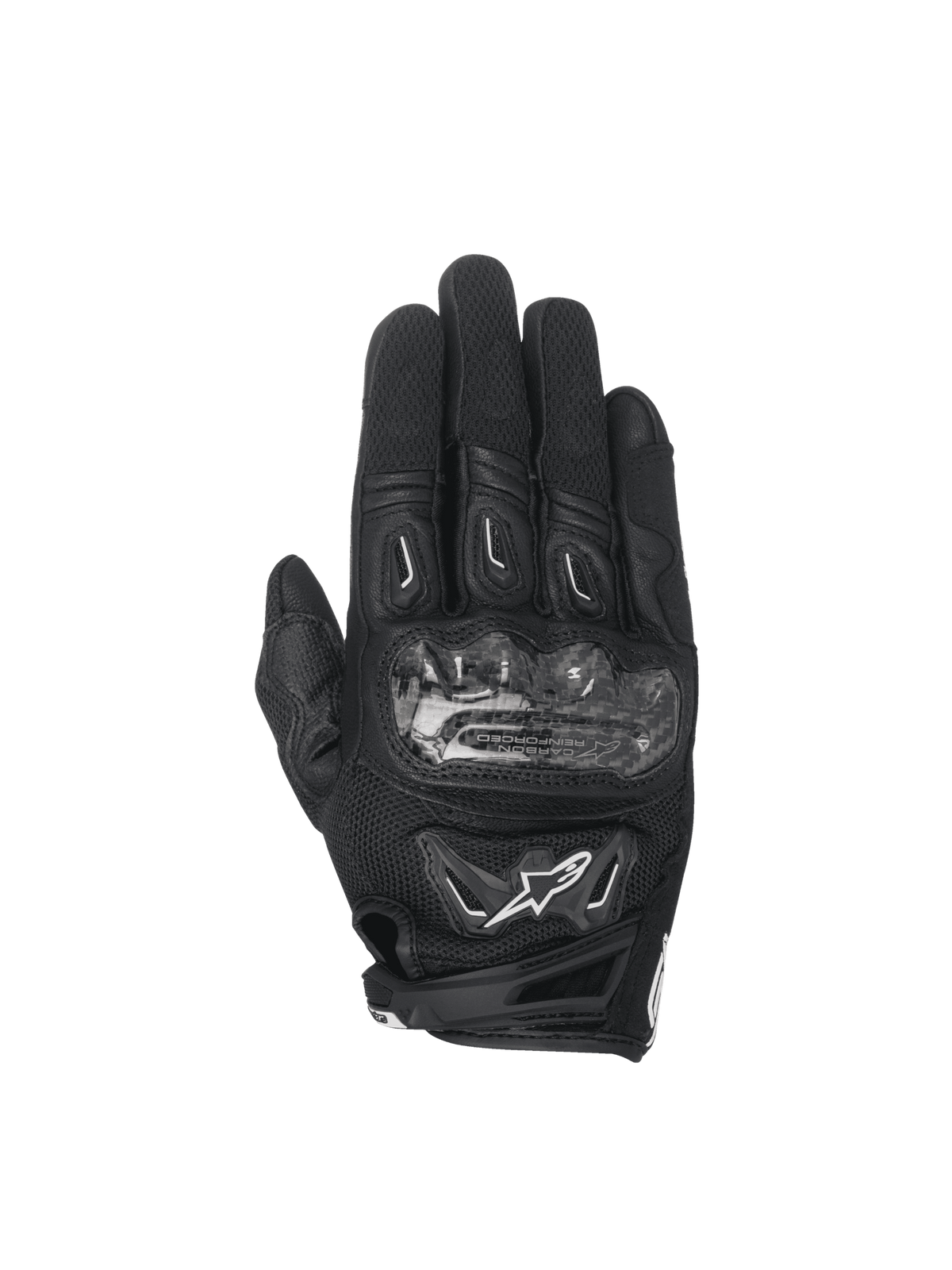 Alpinestars Stella SMX-2 Air Carbon V2 Women's Motorcycle Racing Gloves, Black Leather and 3D Mesh with Carbon Knuckle.