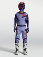 Alpinestars 2027 Racer Air Hunt Gear Set, complete motocross racing outfit in light violet, deep purple, and pink fluo, featuring a matching jersey and pants designed for off-road performance