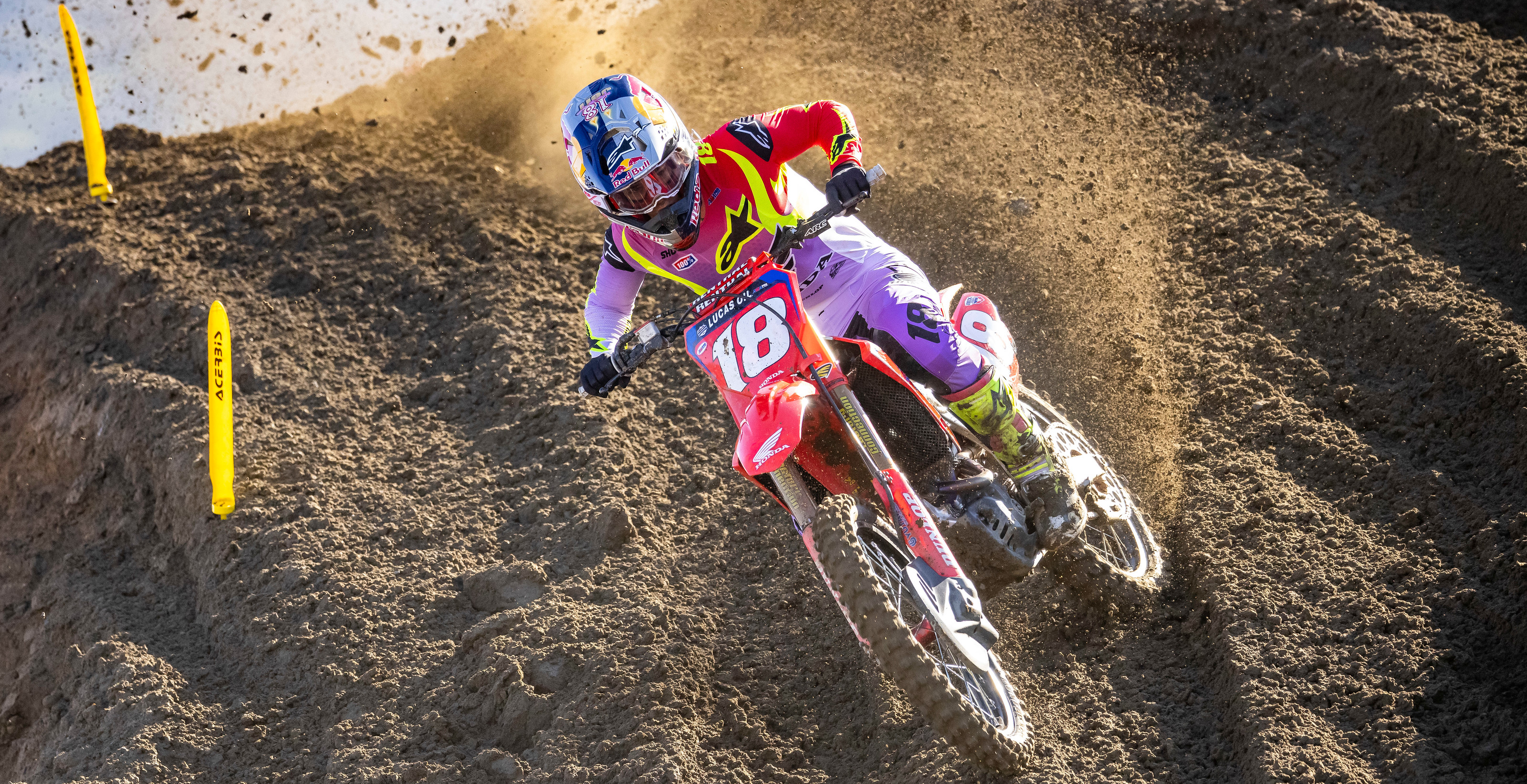 Jett Lawrence spraying dirt