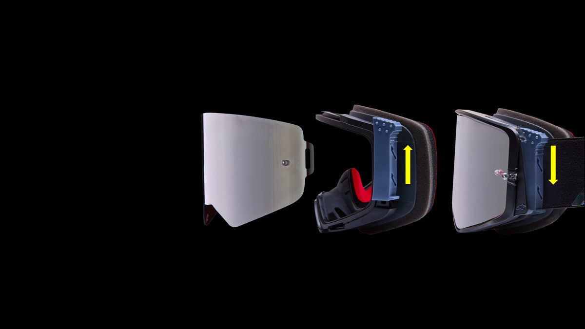 SKIP - Non-product image (reason: instructional diagram showing goggle lens attachment mechanism)