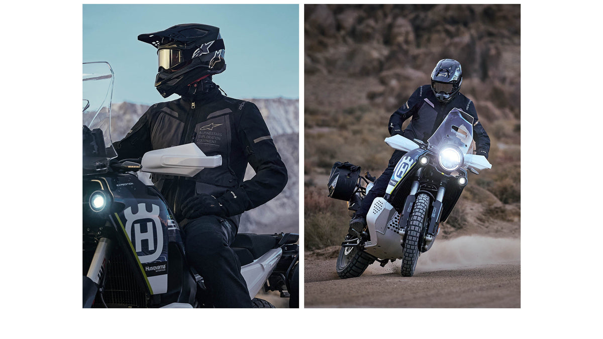 Alpinestars Men's ST-7 2L GORE-TEX Jacket, Black and Dark Gray waterproof textile motorcycle jacket for adventure touring.