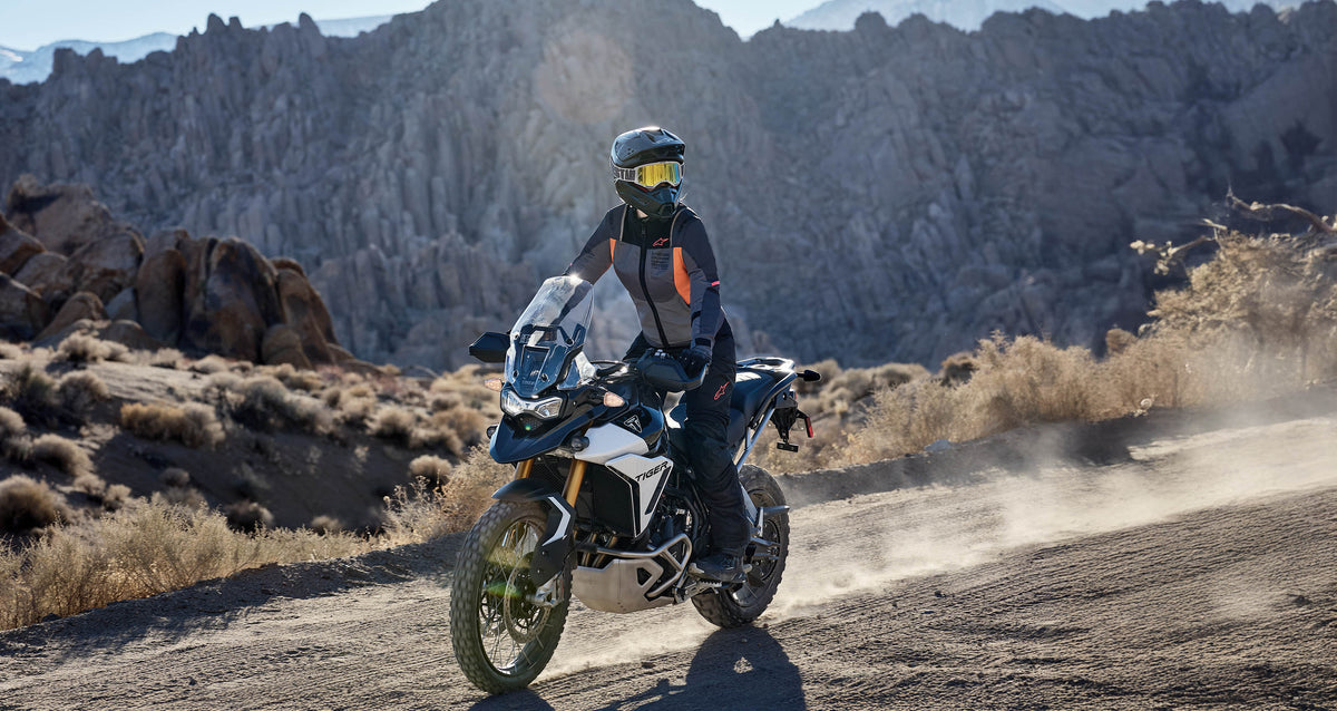 Alpinestars Stella ST-2 Air Jacket, women's adventure motorcycle jacket, black and grey with mesh panels for airflow.
