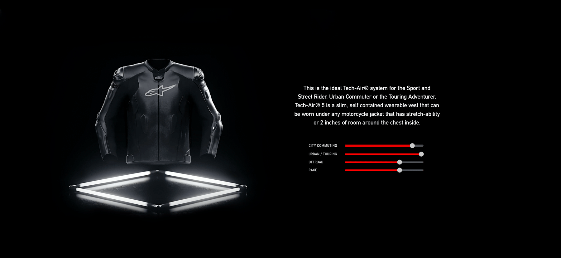 Alpinestars Tech-Air 5 System, gray and black autonomous motorcycle airbag vest providing full upper-body protection.
